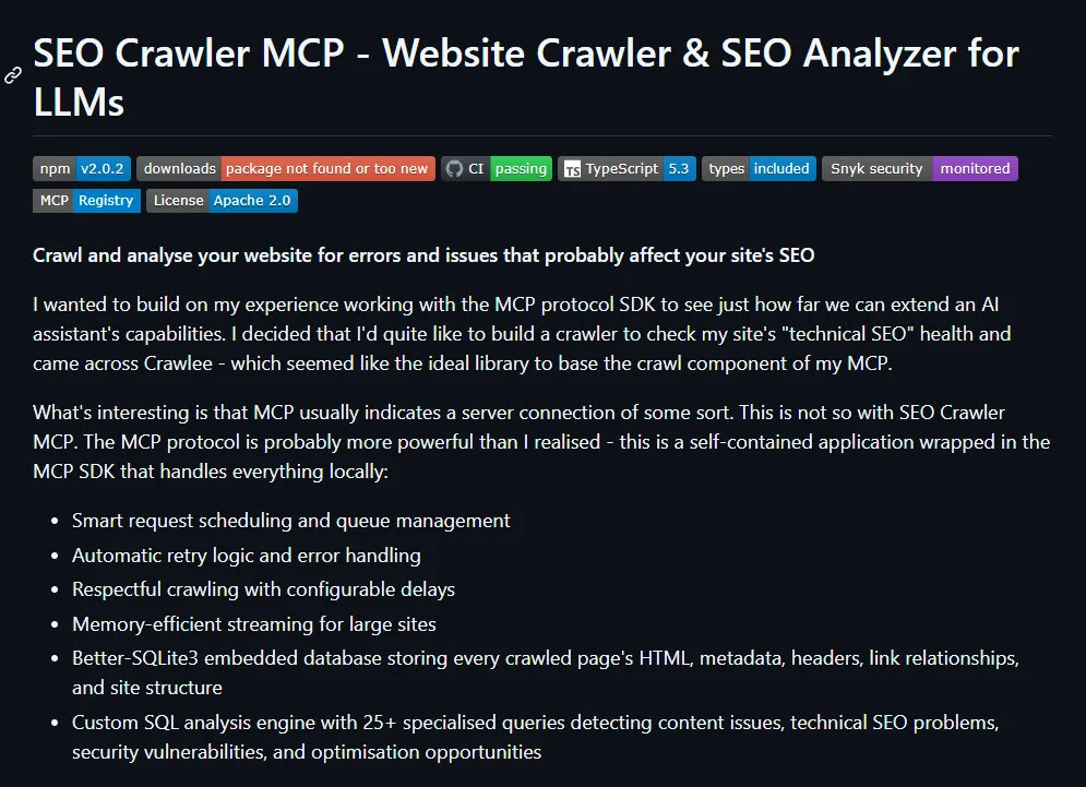 Crawler SEO de código abierto para consumo por LLM en Converly
