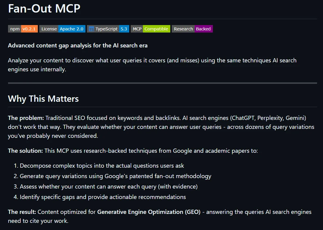 Query Fan-Out MCP analizando variantes semánticas de consulta en Claude Desktop