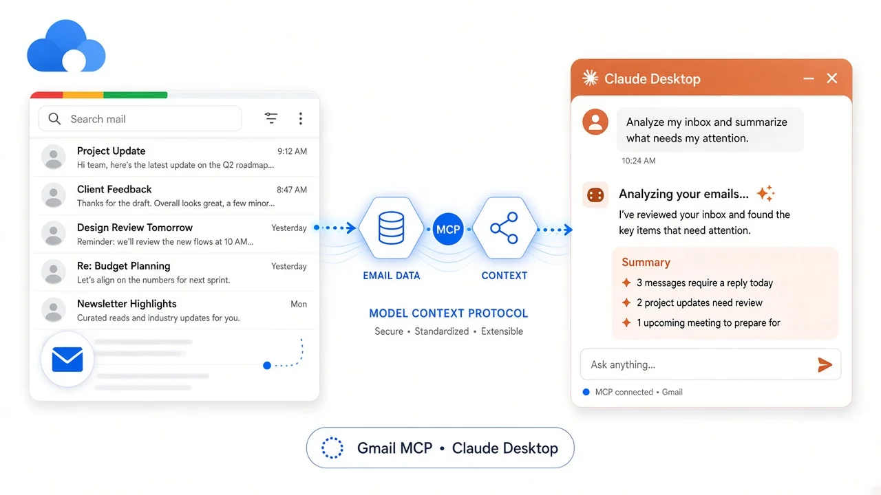 Configuración de Gmail MCP en Claude Desktop para analizar correos