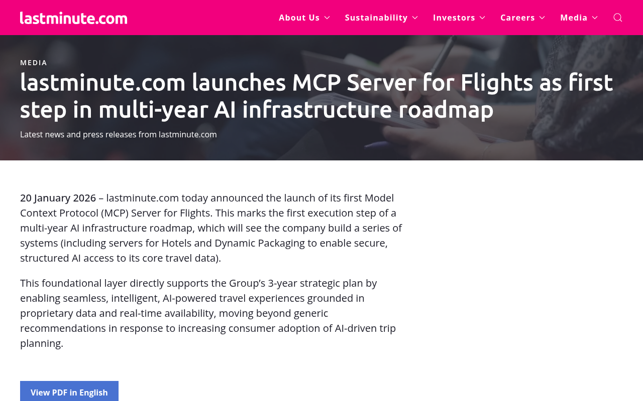 Imagen 10: Portal para inversores de Lastminute.com anunciando el servidor MCP para vuelos