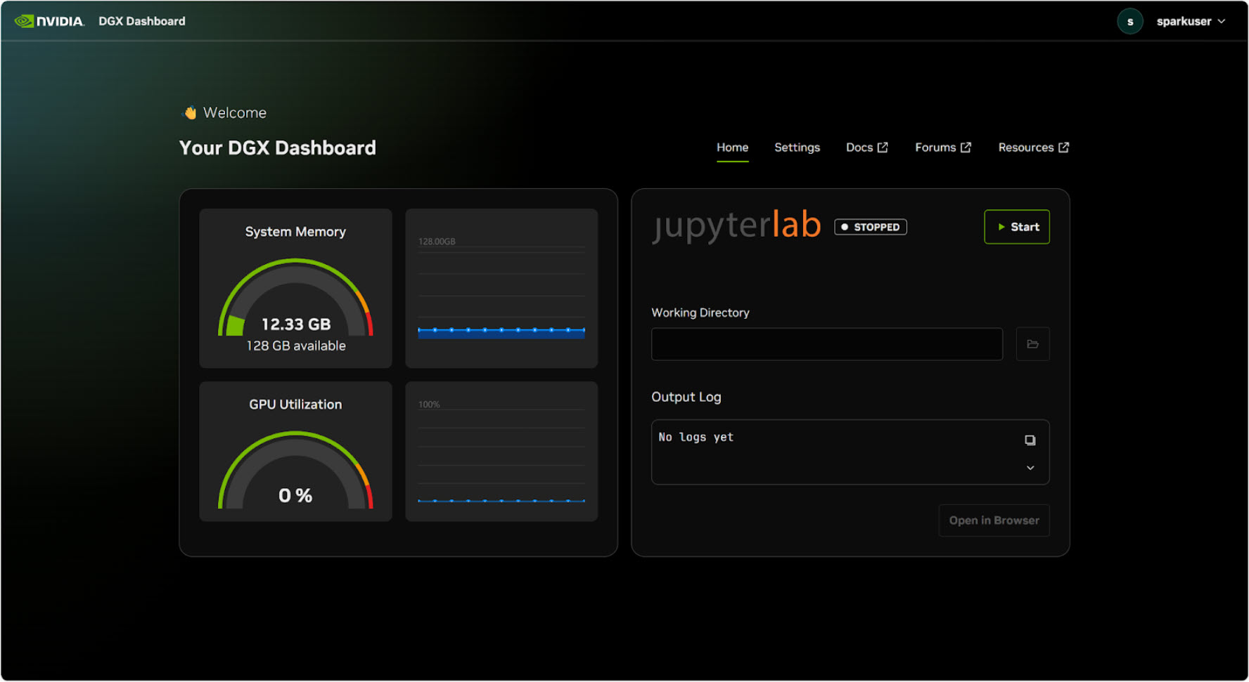 Imagen 3: Panel DGX de NVIDIA mostrando la utilización de GPU y el uso de memoria