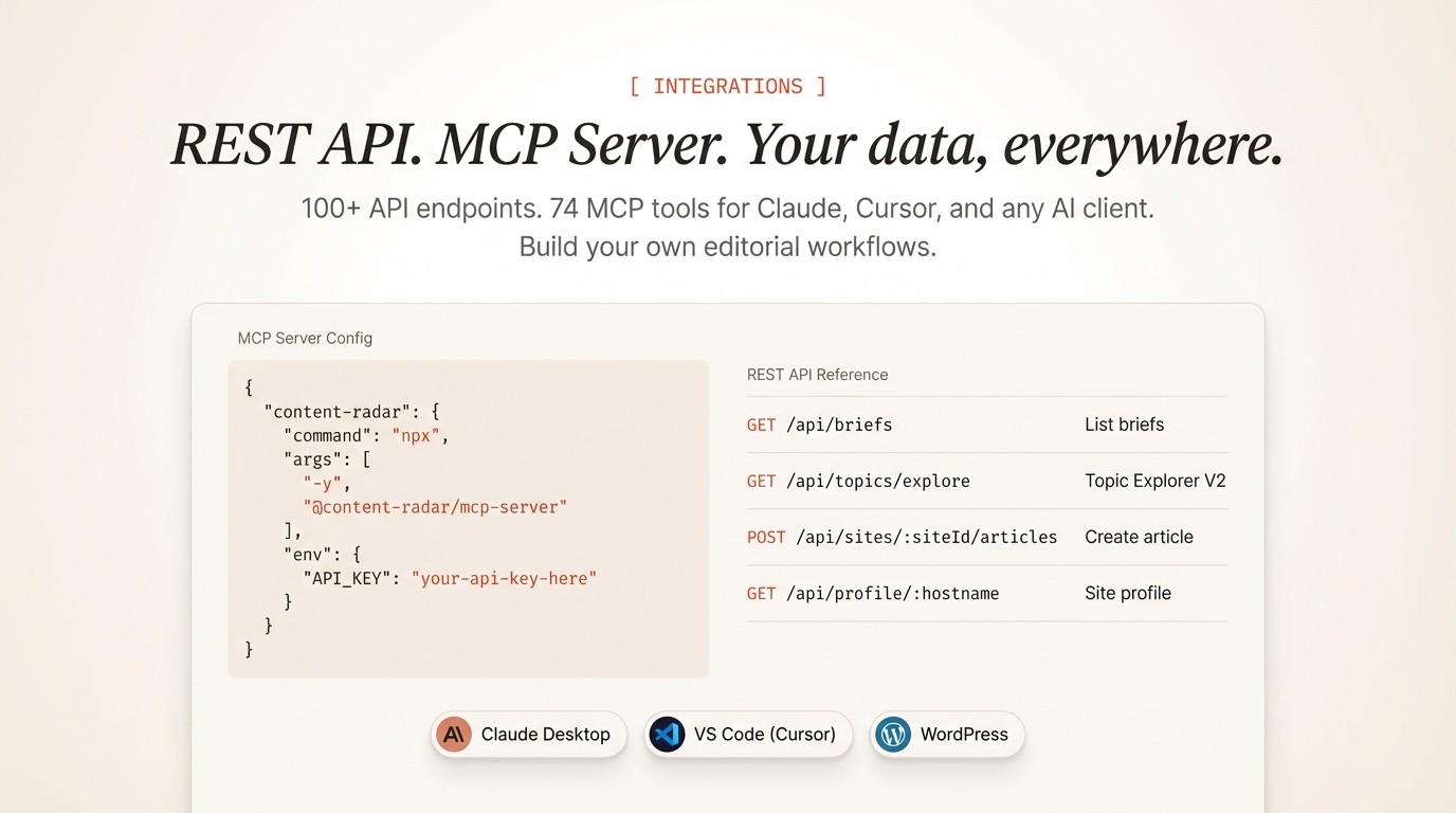 Imagen 7: Configuración del servidor MCP y referencia de la API REST