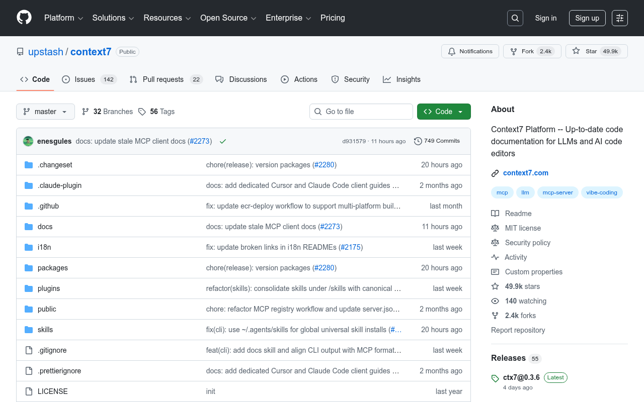 Imagen 4: Repositorio GitHub de Context7