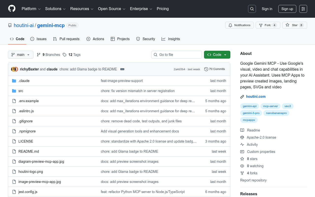 Imagen 7: Repositorio GitHub de Gemini MCP
