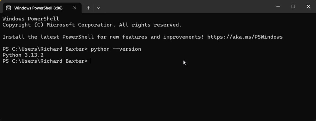 Imagen 3: python --version 
