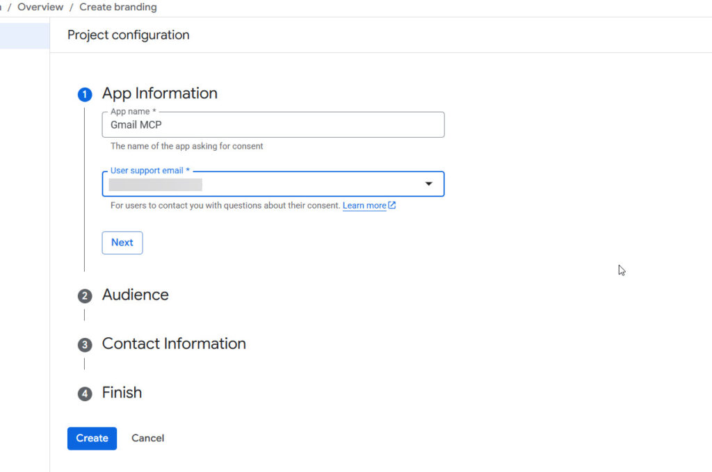 Imagen 6: crear una app en la consola de Google