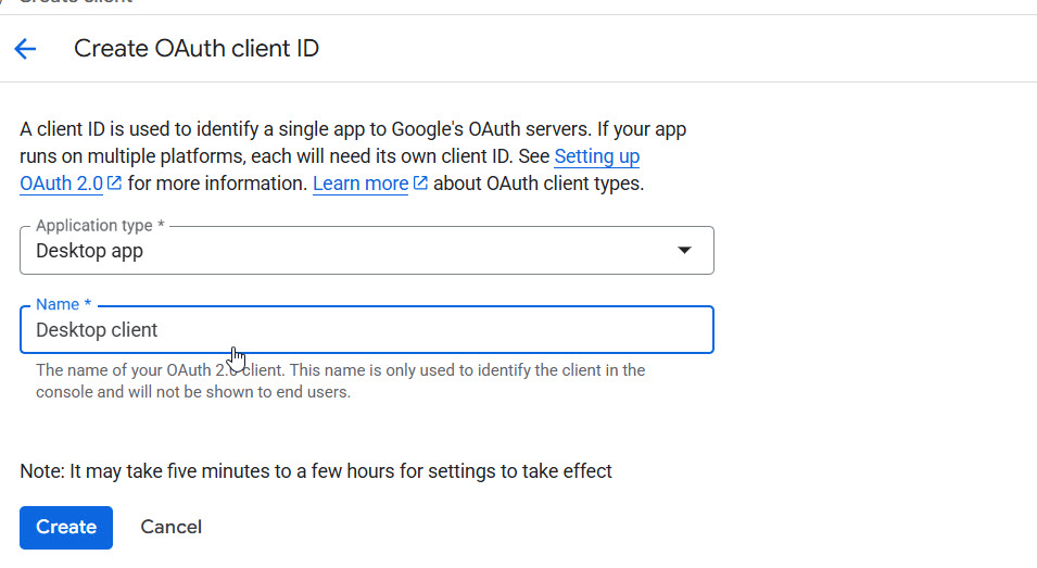 Imagen 7: crear oauth client 1