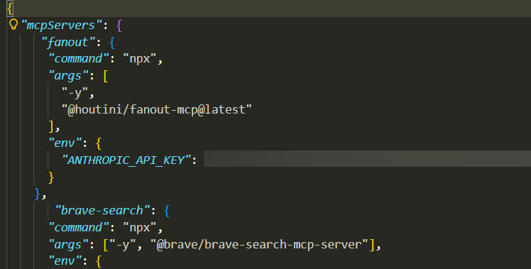 Imagen 13: mi configuración json para los mcp