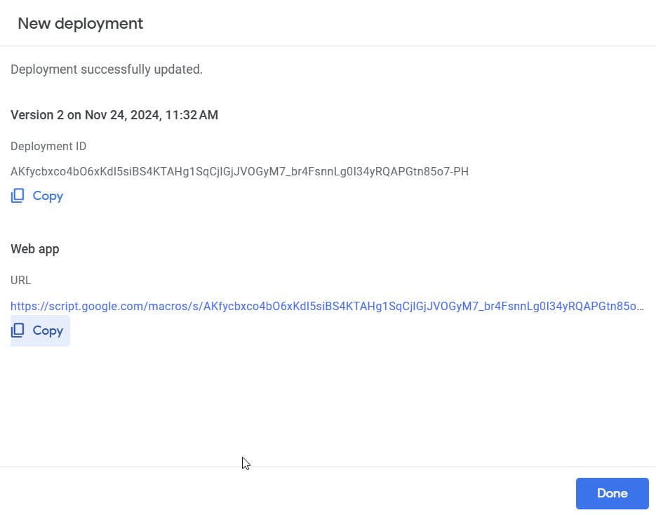 Imagen 6: La URL proporcionada es la URL de tu aplicación