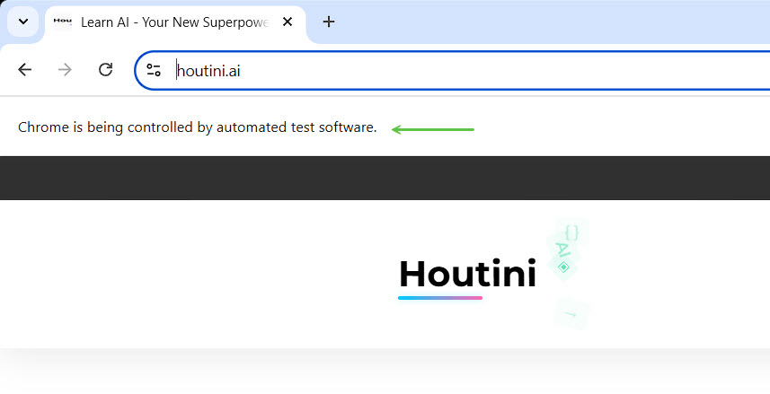 Imagen 1: chrome en uso a través del chrome dev tools mcp