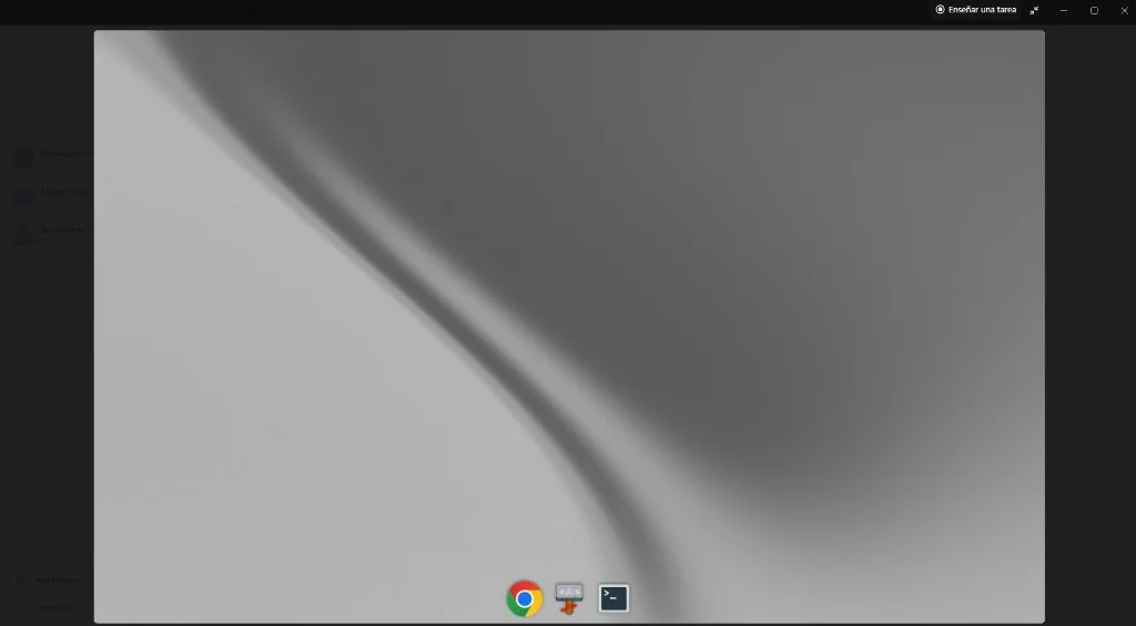 Escritorio del Agent Computer de un Bot: Chrome, terminal y Enseñar una tarea